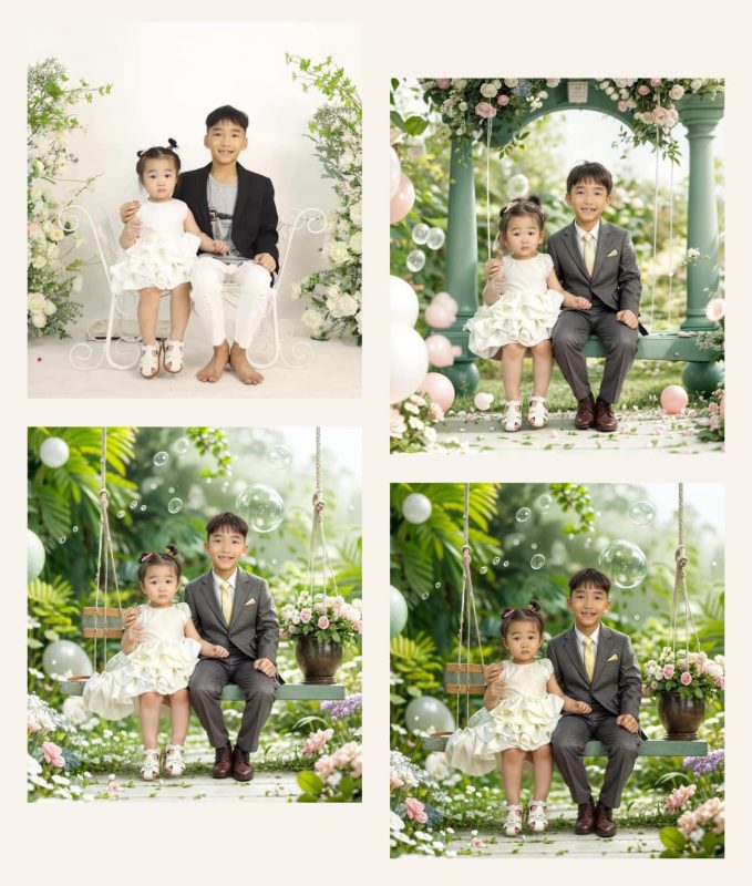 Ghép ảnh cho bé và gia đình online