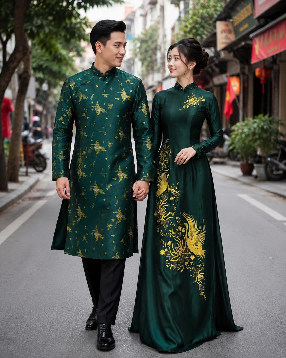 Chụp ảnh couple áo dài 2026 – Phong cách lãng mạn và nghệ thuật